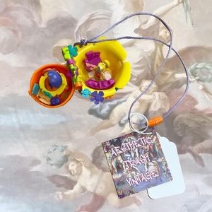 Polly Pocket Vintage 2000s Mattel Flower Fairy Orange Yellow Necklace With Doll